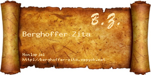 Berghoffer Zita névjegykártya