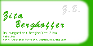 zita berghoffer business card